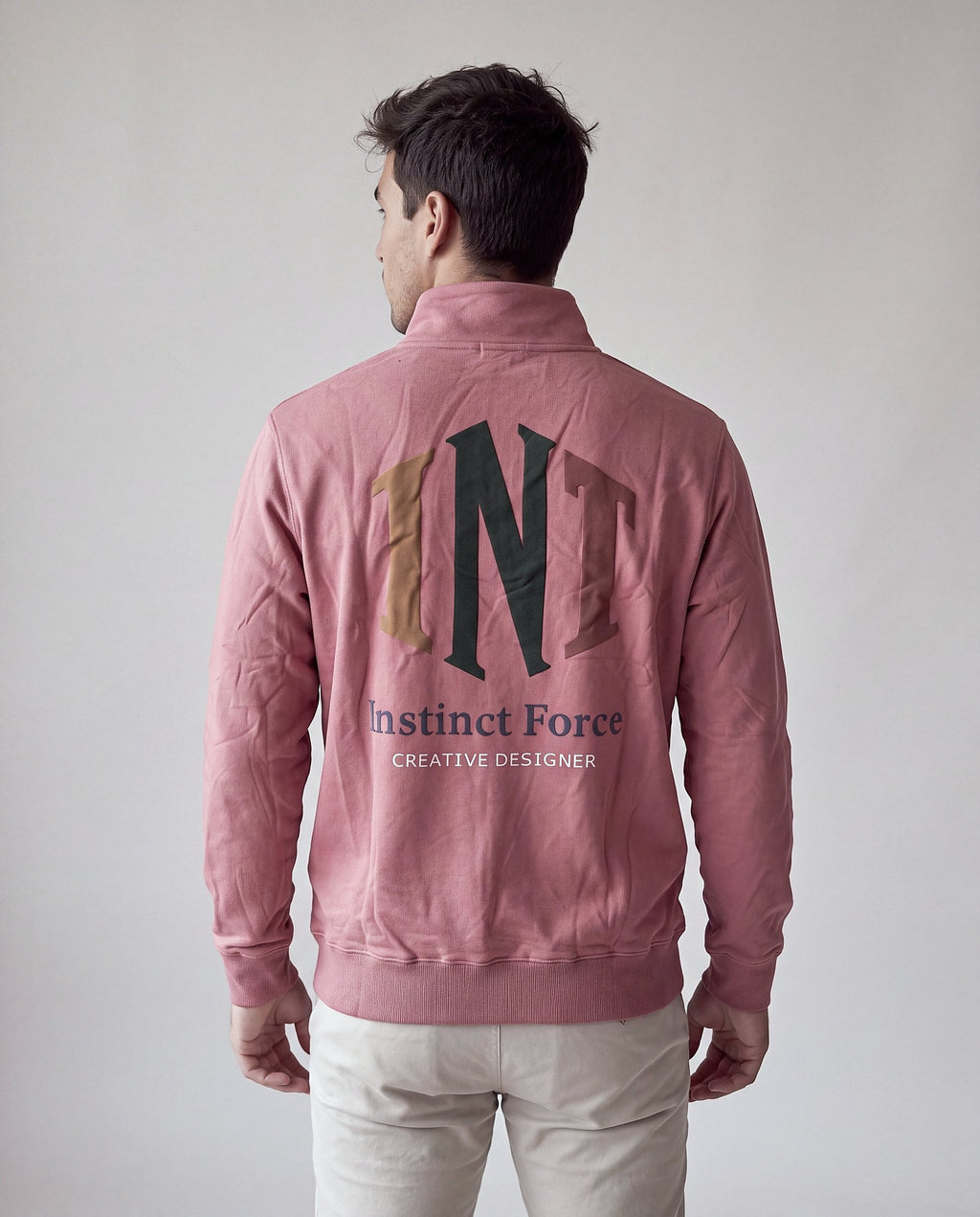 Sudadera Alba rosa, espalda con el estampado grande