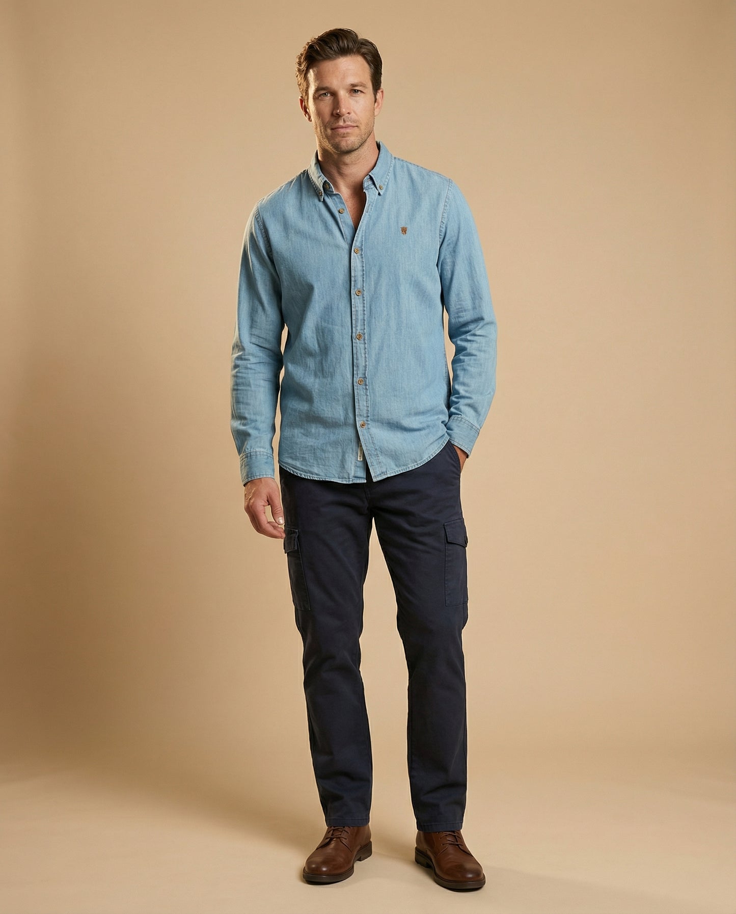 Camisa Oxford Regular Fit Classic Denim