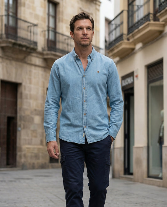 Camisa Oxford Regular Fit Classic Denim