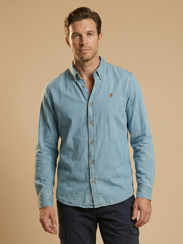 Camisa Oxford Regular Fit Classic Denim