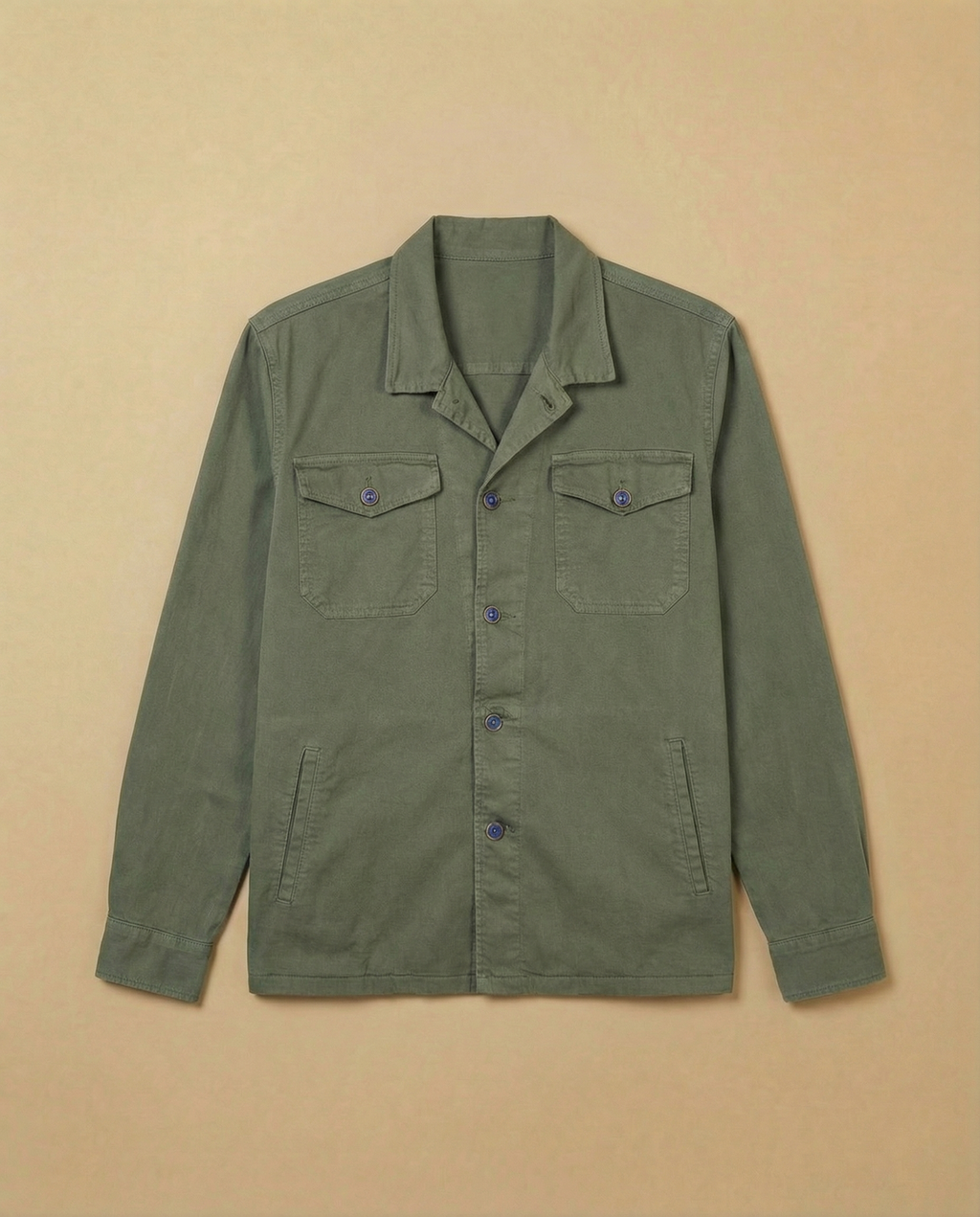 Sobrecamisa Cuatro Cierres Verde Caqui