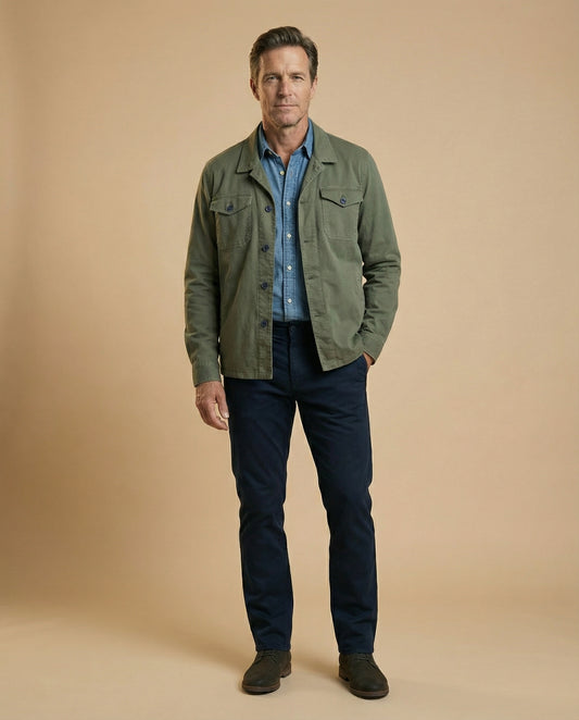 Sobrecamisa Cuatro Cierres Verde Caqui