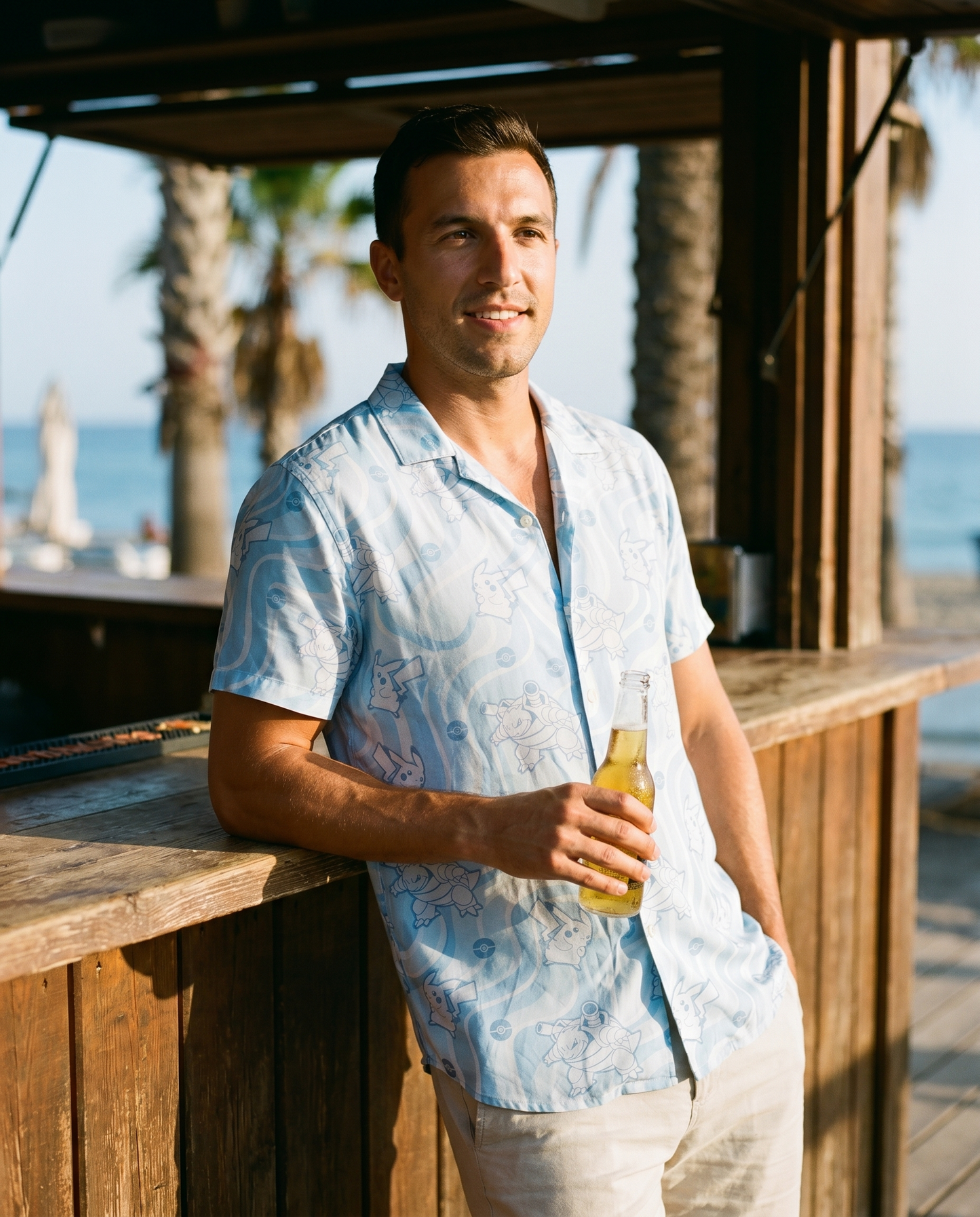 Camisa Hawaiana Pokémon — Liquid Blue