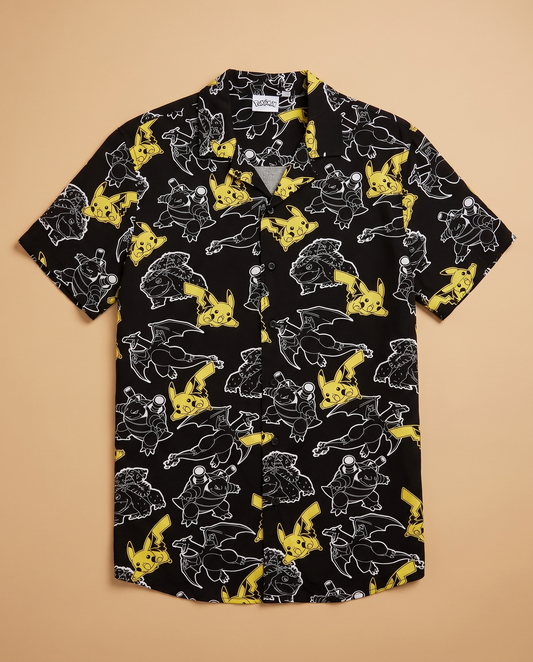 Hawaiana Pokémon - detalle de tela y estampado