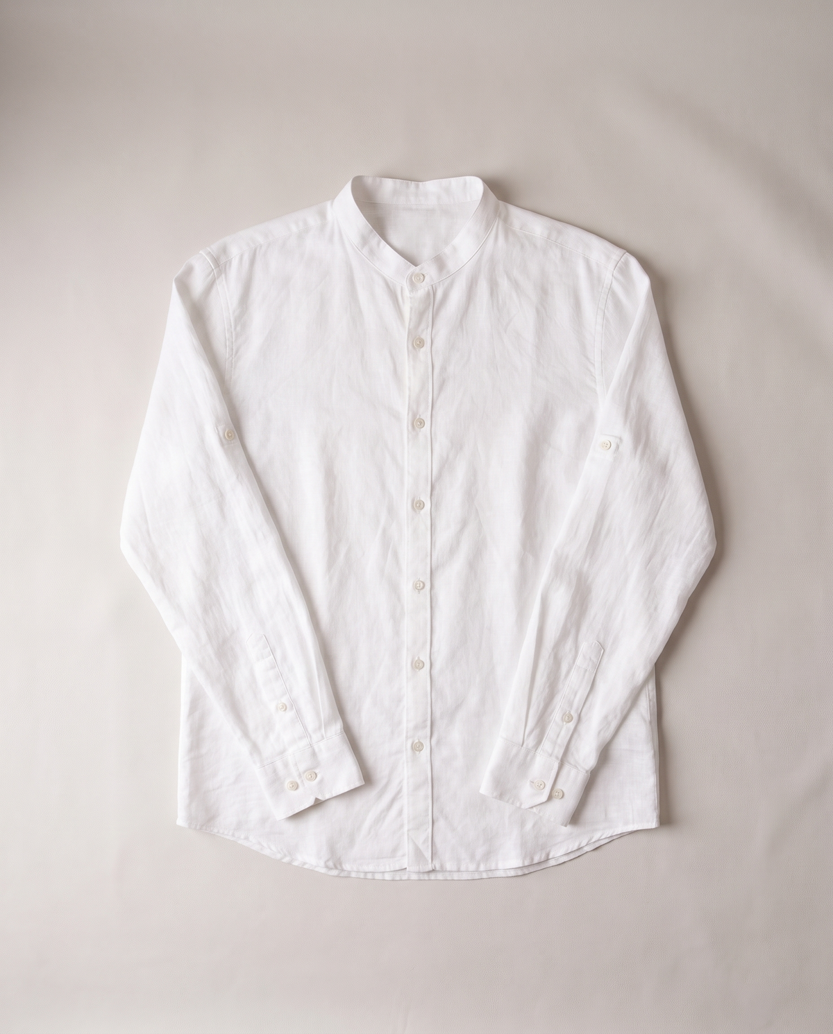 Camisa Amanecer, blanco, flat lay estudio