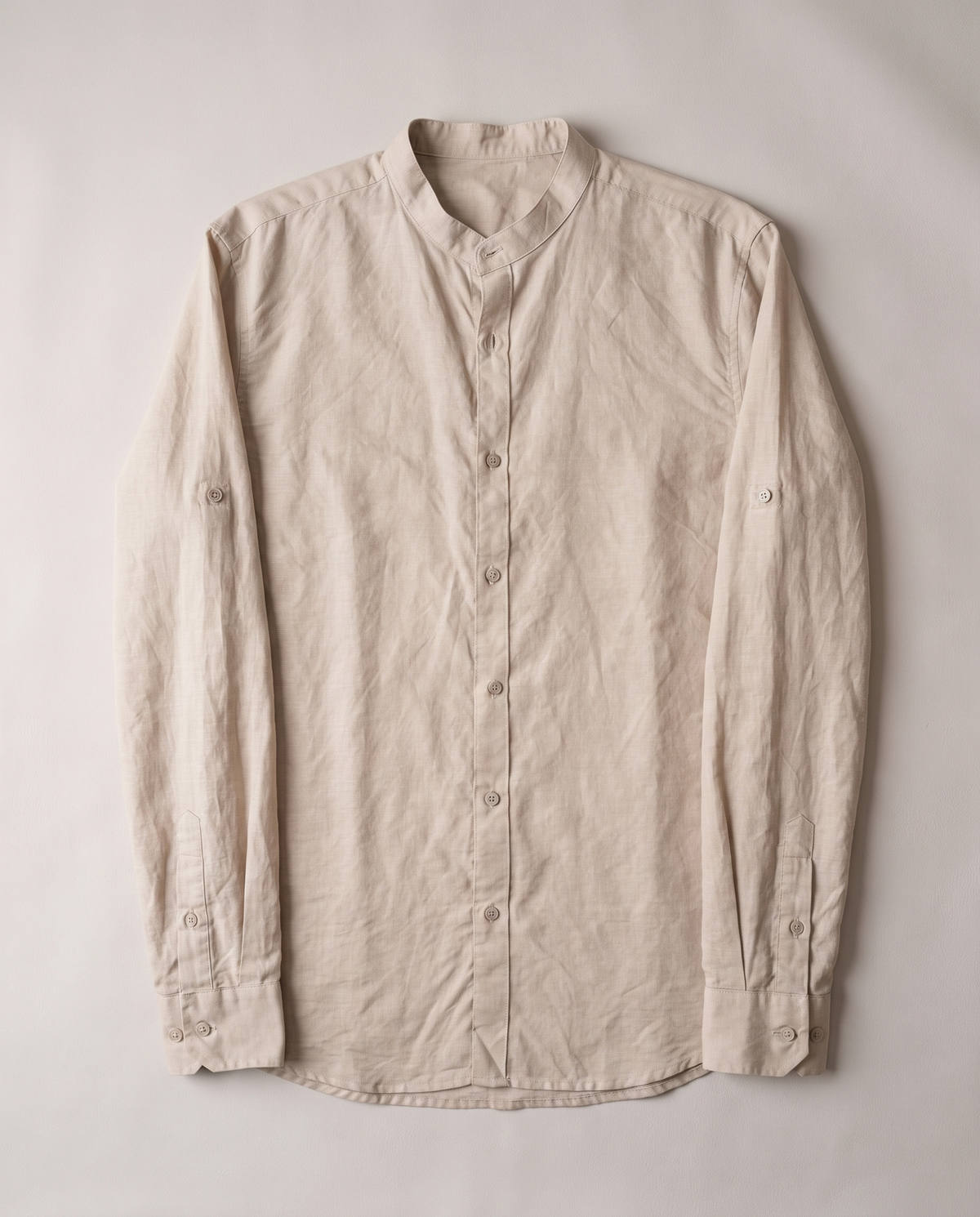 Camisa Amanecer, beige, flat lay estudio
