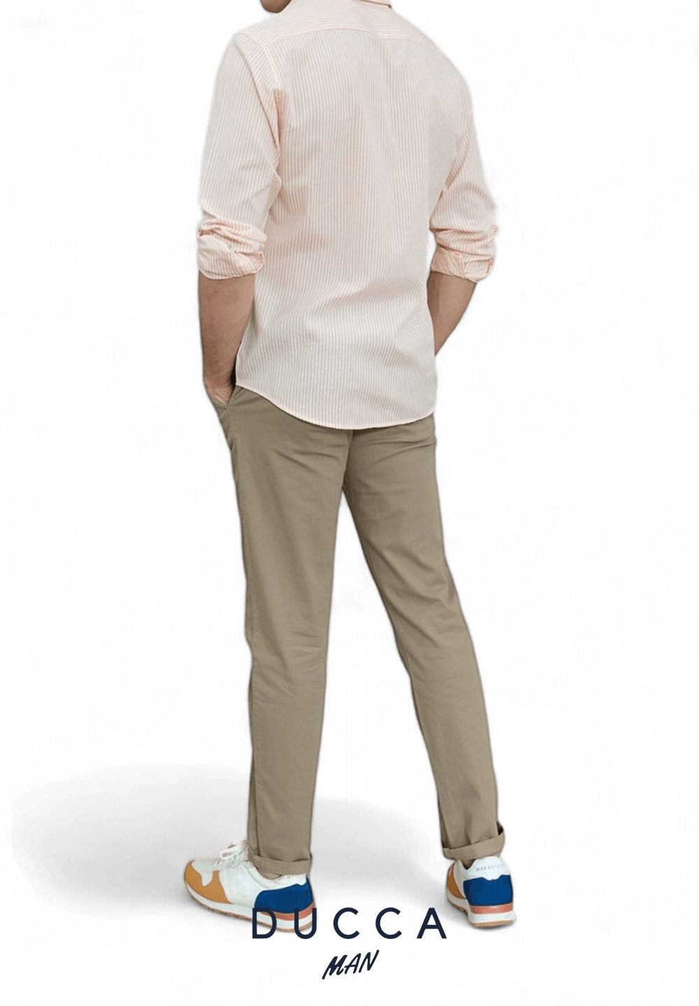 Pantalón Chino Cintura Elastica - DUCCA Pantalones Hombre 38 / Beige DUCCA