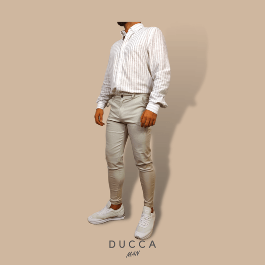 Pantalón Chino Elástico Beige - DUCCA